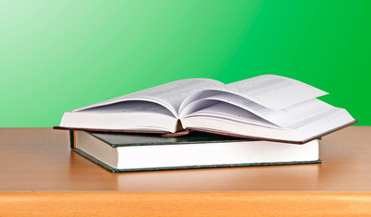 Open book on desk