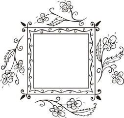 Square floral frame decoration