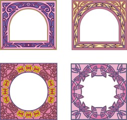 Four ornamental square frames