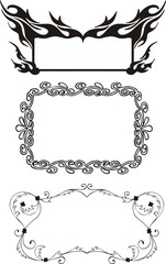 Three ornamental frames in different styles