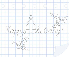 Happy holiday. Vector hand drawn illustration