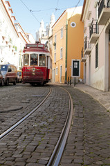 Naklejka na ściany i meble Lisbon turist tram