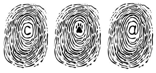 Impronte digitali decorate: copyright, orma animale e internet