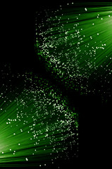 Background green fibre optics.