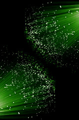 Background green fibre optics.