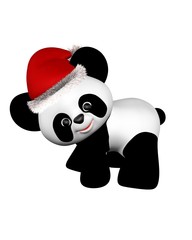 Christmas Panda with Santa Hat - turning © Algol