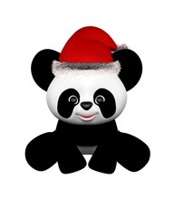Christmas Panda with Santa Hat - sitting © Algol