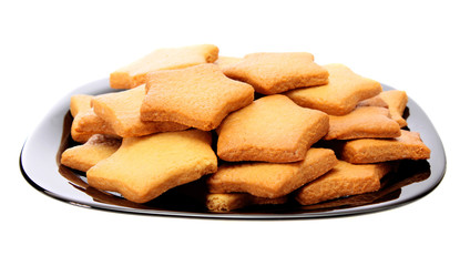 cookies on a plate, isolated.