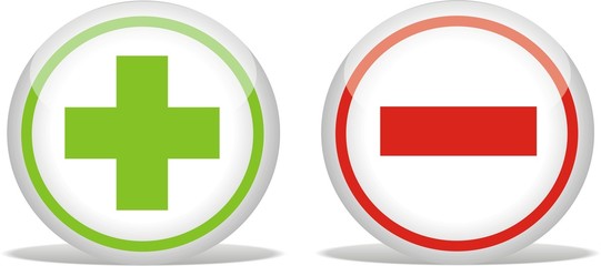 boutons plus et moins