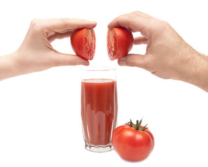 halfs tomatoes combine male and female hands