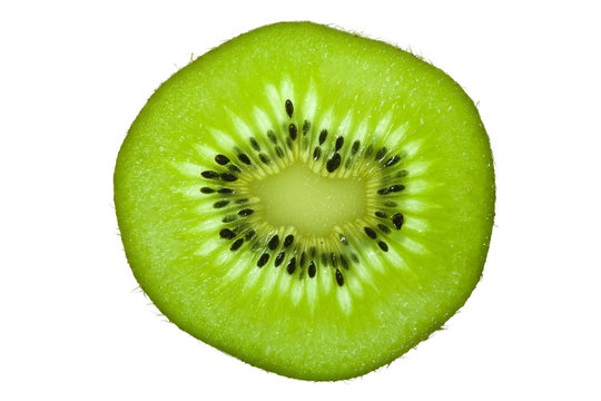 Ripe kiwi on white
