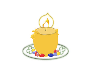 Osterkerze  gelb Freisteller