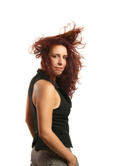 Fototapeta premium donna su fondo bianco