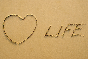 Love life - written on the beach