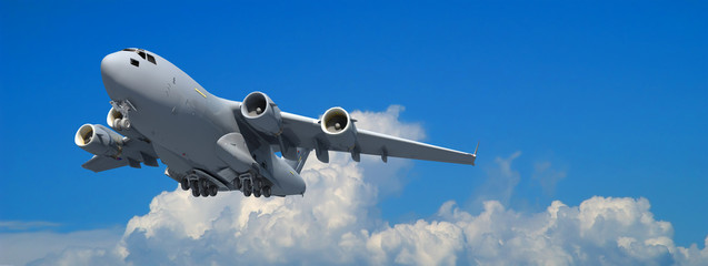 militärflugzeug im anflug