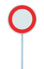 European No Vehicles Warning Road Sign Isolated