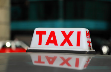 Taxi sign of a Hong Kong cab