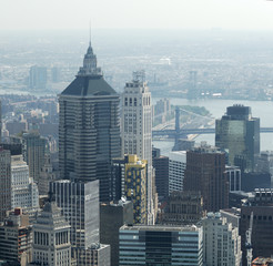 Naklejka premium Aerial of Lower Manhattan buildings