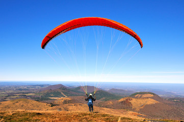Paragliding above the chaine of volcanic hills 2