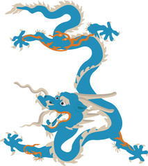 Chinese dragon on white background