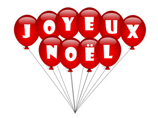 "JOYEUX NOEL" en Ballons de Baudruche (carte voeux noël fêtes)