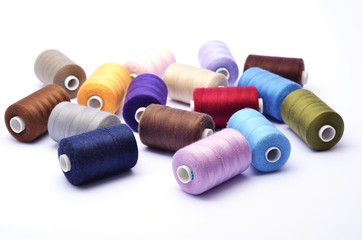 Colored bunch of sewing rolls