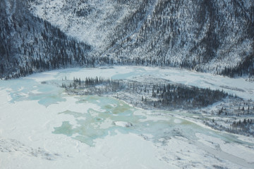Aerial View of a Frozen Lake