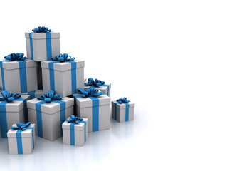 Blue gift boxes