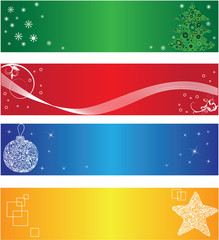 four christmas banner vector eps8