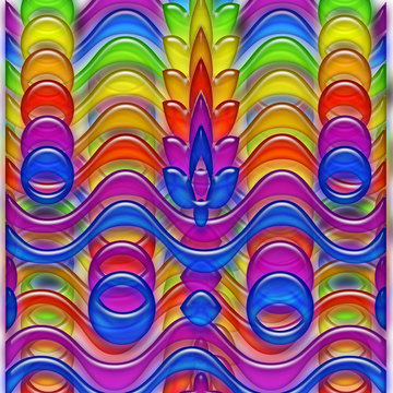 Abstract Shapes in Rainbow Colors