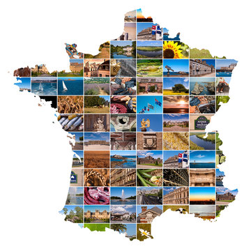 Mosaïque de photos carte de France