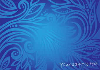 Fototapeta na wymiar abstract floral blue background