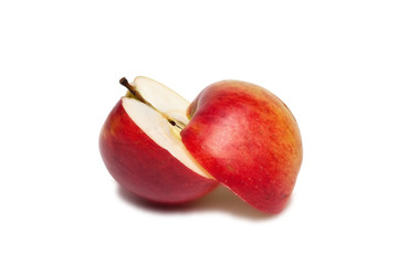 cut apple on a white background