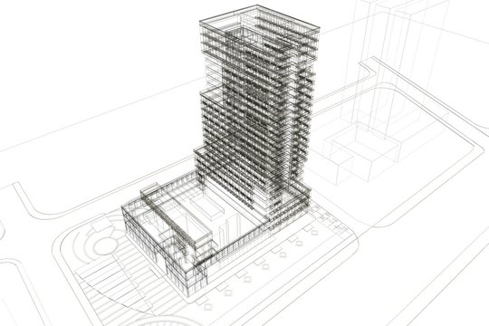 grattacielo 3d rendering