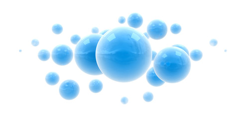 Blue shinny spheres
