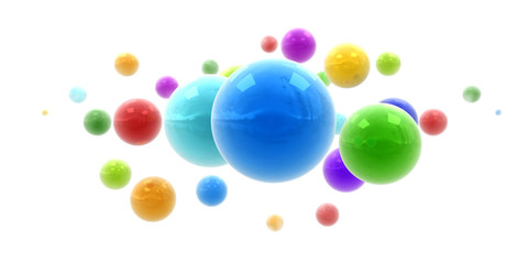 Multicolored shinny spheres