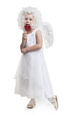 Little angel on isolated background