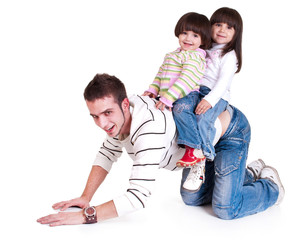 Proud father and hes two daughters