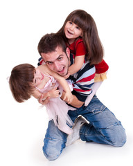 Proud father and hes two daughters