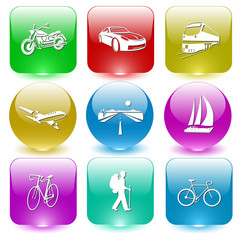 Vector icons of transport