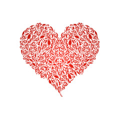 Red abstract pattern heart