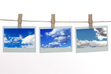 Polaroid templates with clouds