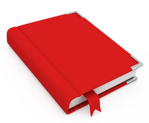 3d book with a blank cover on a white background