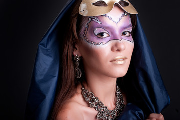 Studio portrait of a girl with art make-up