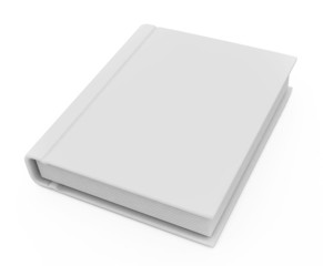 3d book with a blank cover on a white background
