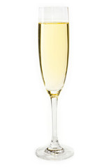 Champagne glass isolated on white background