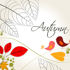 Vector cute autumn illustration