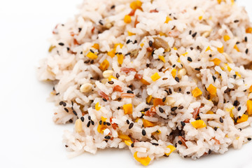 Colorful rice and cereals