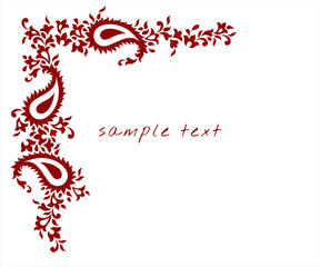 traditional paisley floral border design , Rajasthan, India