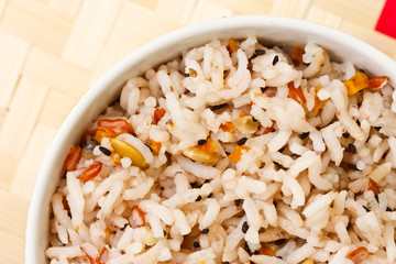 Colorful rice and cereals